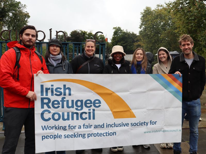 Irish Refugee Council staff at a solidarity rally